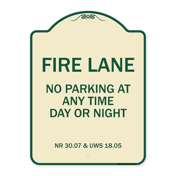 Signmission Wisconsin Fire Lane No Parking Anytime Day or Night Heavy-Gauge Alum Sign, 24" x 18", TG-1824-22702 A-DES-TG-1824-22702 - main